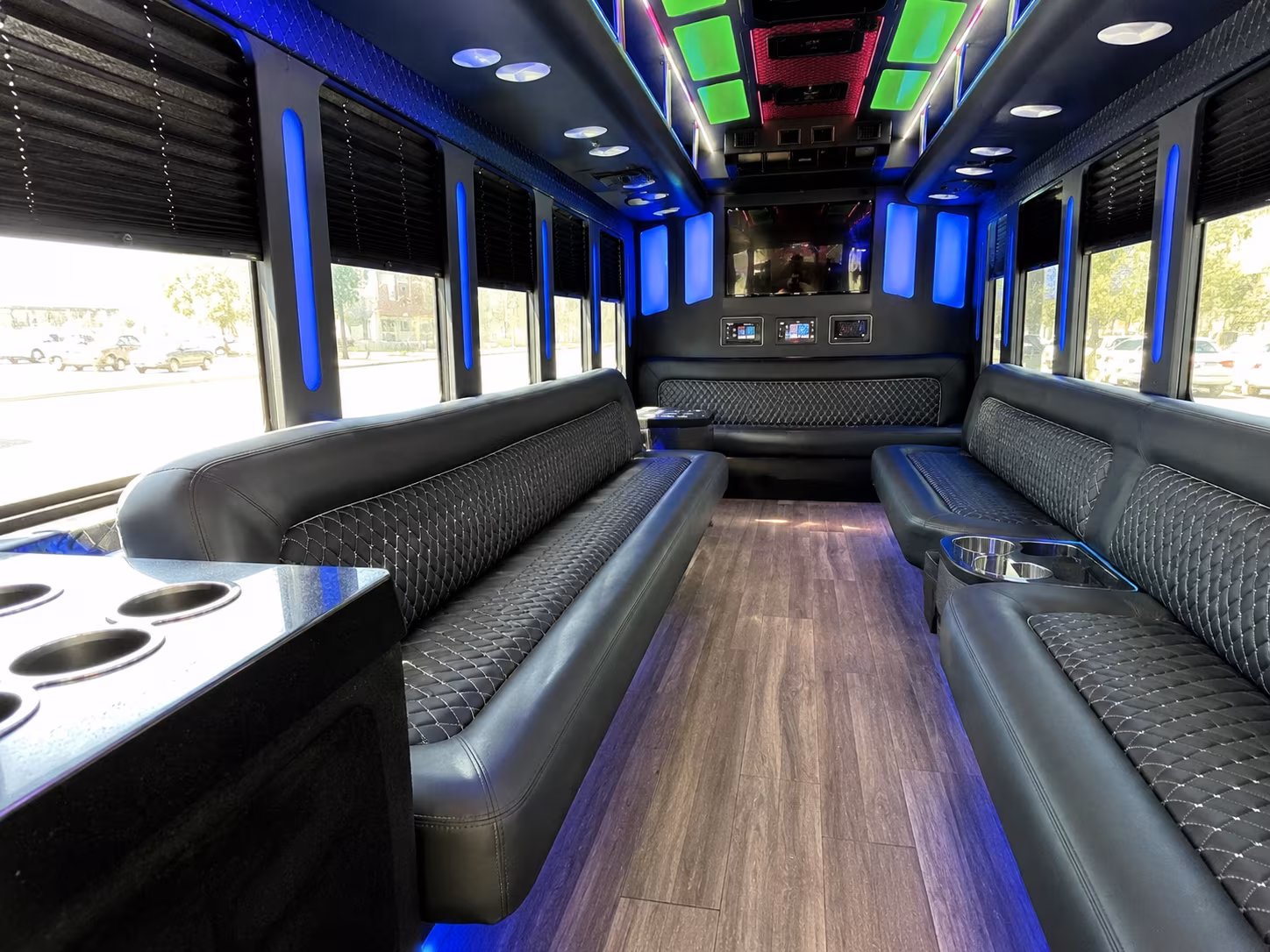 centennial 15 passenger party bus inside