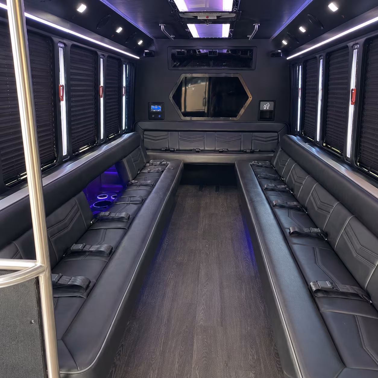 centennial 18 passenger party bus interior