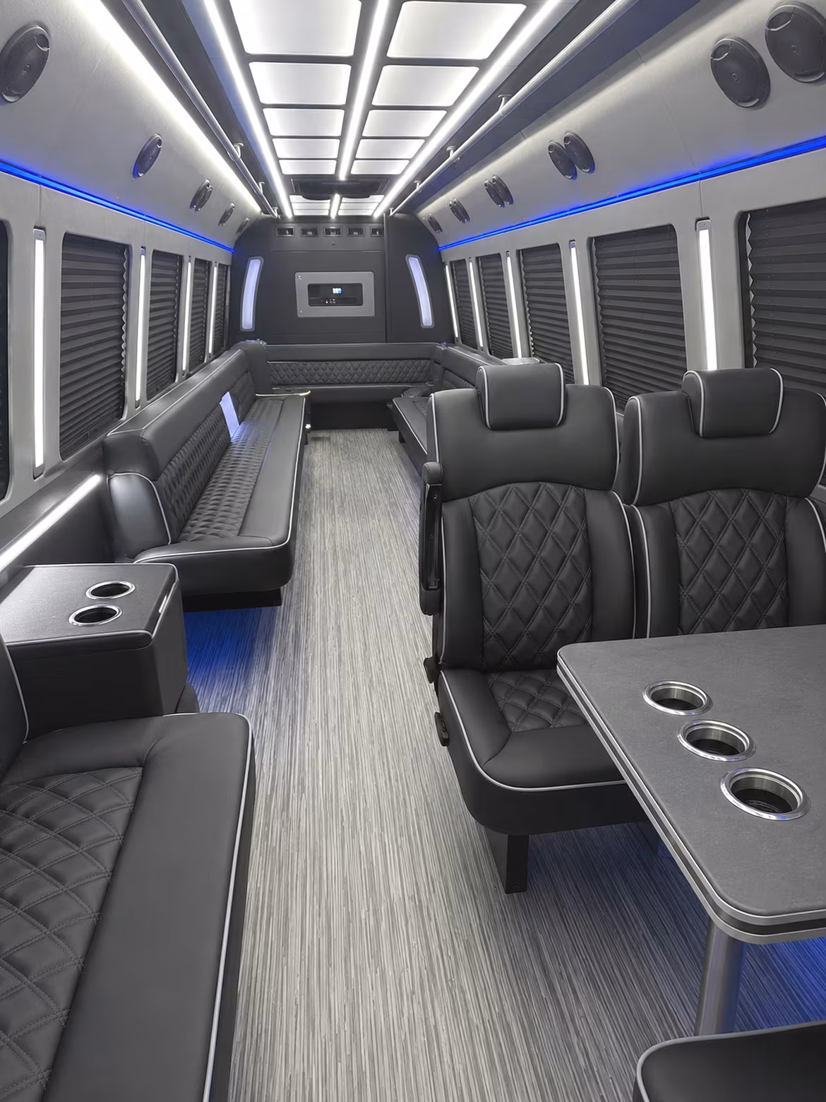centennial 25 passenger party bus inside