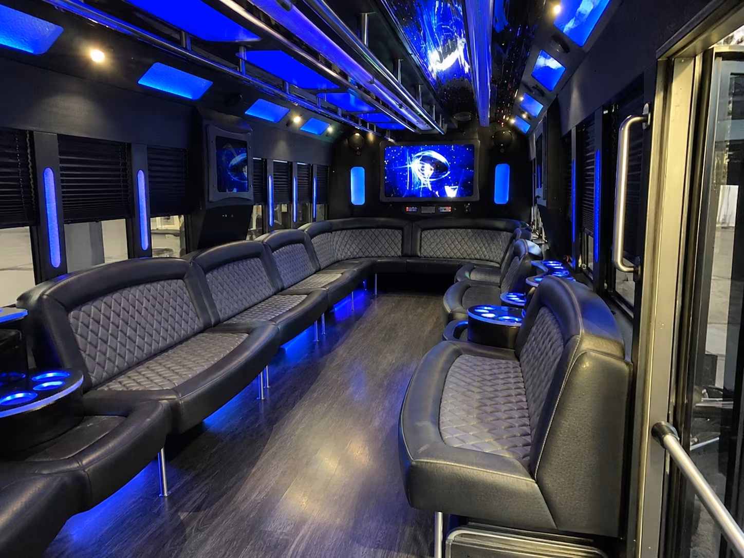 centennial 28 passenger party bus interior