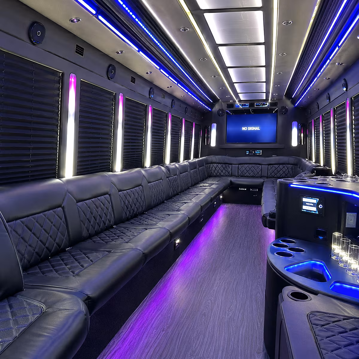 centennial 30 passenger party bus inside