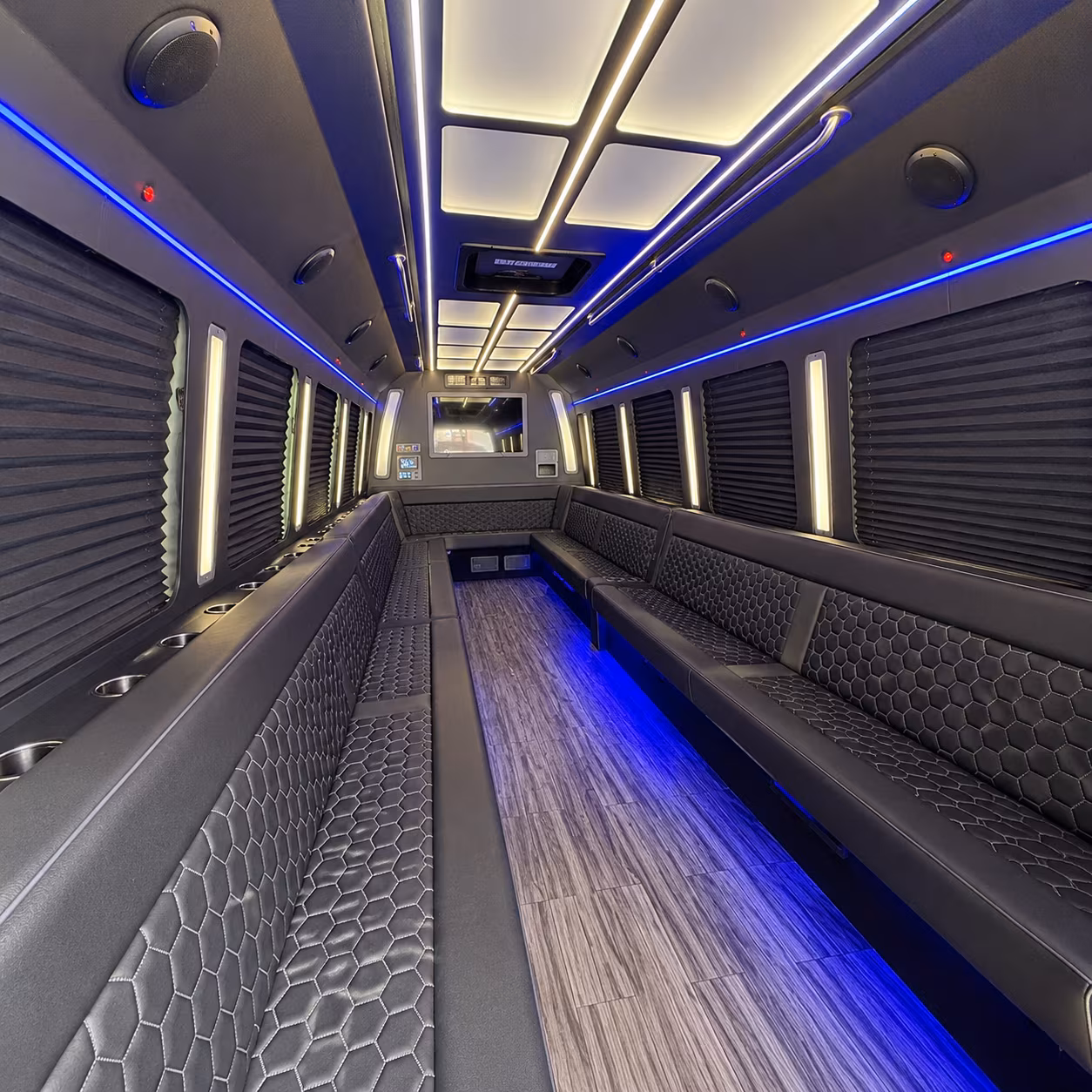 centennial 30 passenger party bus interior