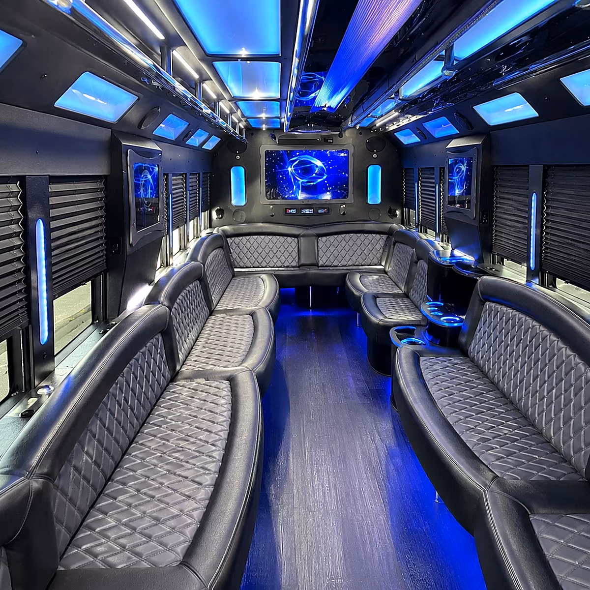 centennial 50 passenger party bus interior